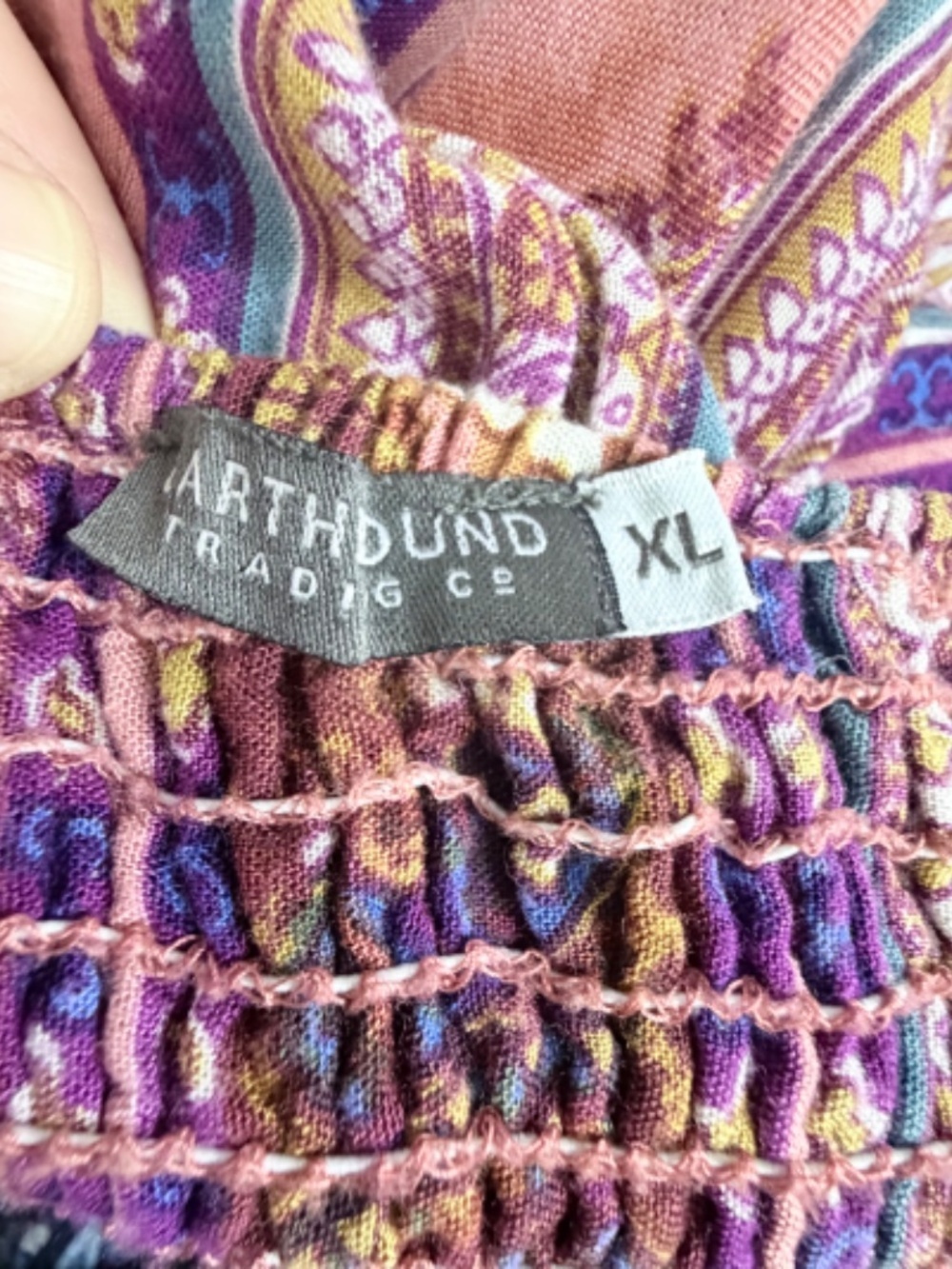 earthbound trading co maxi boho hippie countryside multicolor women's skirt XL - Picture 6 of 9